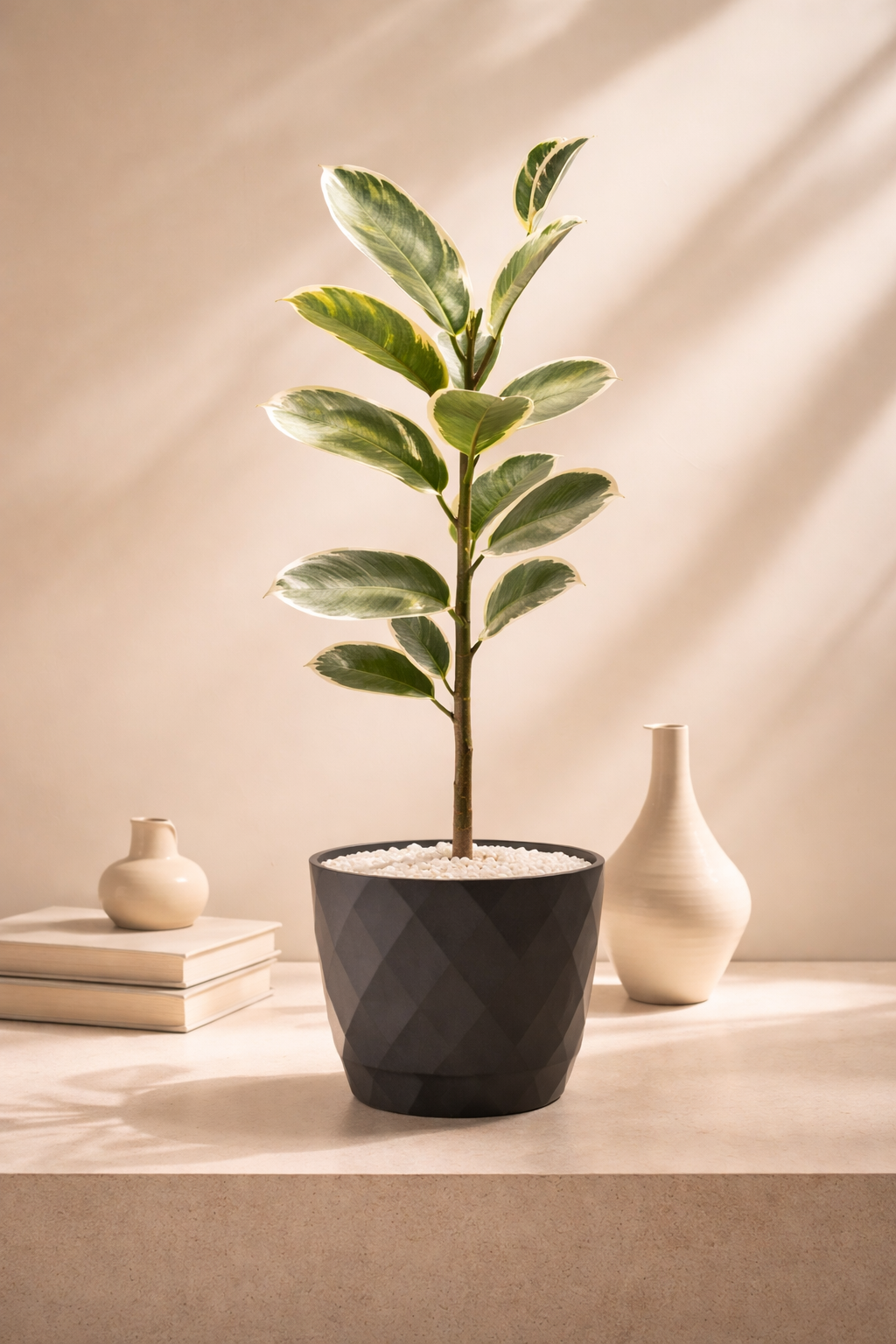 Ficus Elastica ‘Tineke’ (Indoor) with pot